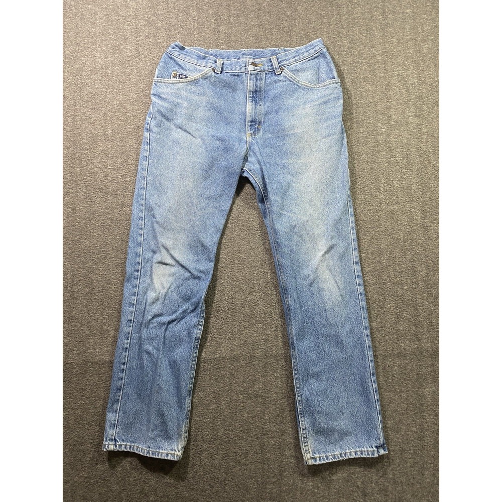 Lee Genuine Mens Straight Leg Light Wash Blue Jeans 32x30